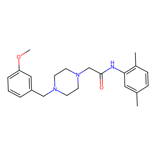 N-(2,5-dimethylphenyl)-2-[4-[(3-methoxyphenyl)methyl]piperazin-1-yl]acetamide structure