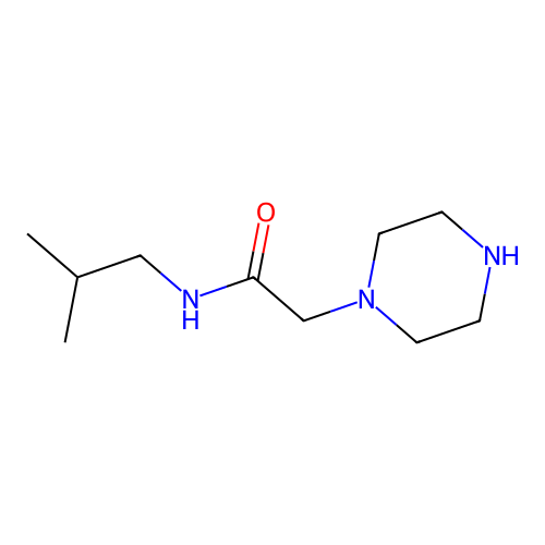 N-isobutyl-2-piperazin-1-ylacetamide structure