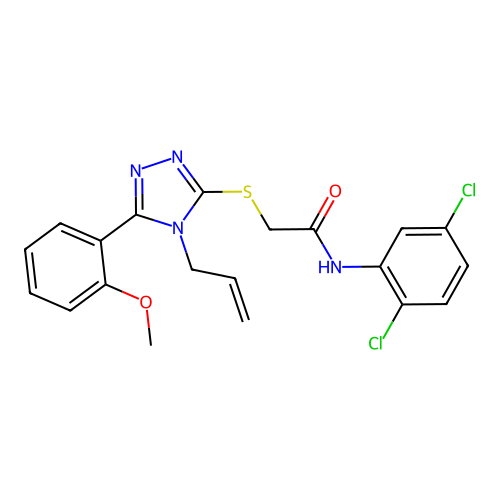 N-(2,5-dichlorophenyl)-2-[[5-(2-methoxyphenyl)-4-prop-2-enyl-1,2,4-triazol-3-yl]sulfanyl]acetamide structure
