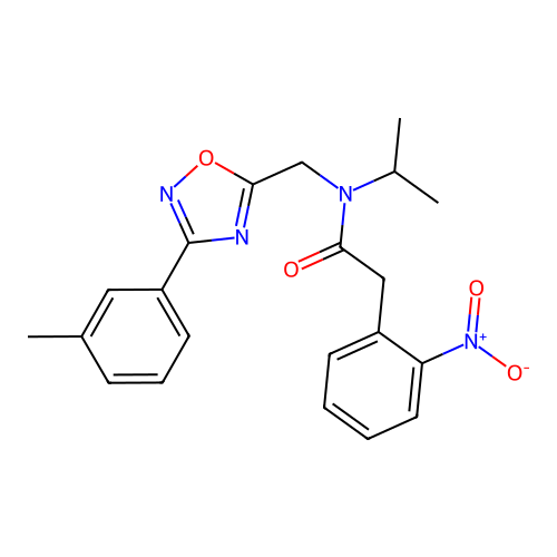 N-{[3-(3-methylphenyl)-1,2,4-oxadiazol-5-yl]methyl}-2-(2-nitrophenyl)-N-(propan-2-yl)acetamide structure