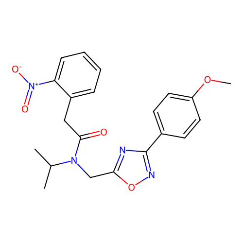 N-{[3-(4-methoxyphenyl)-1,2,4-oxadiazol-5-yl]methyl}-2-(2-nitrophenyl)-N-(propan-2-yl)acetamide structure