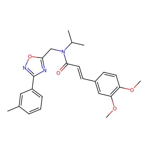 (2E)-3-(3,4-dimethoxyphenyl)-N-{[3-(3-methylphenyl)-1,2,4-oxadiazol-5-yl]methyl}-N-(propan-2-yl)prop-2-enamide structure