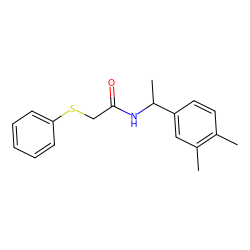 N-[1-(3,4-dimethylphenyl)ethyl]-2-(phenylsulfanyl)acetamide structure