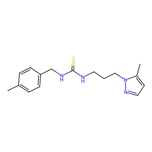 1-[(4-Methylphenyl)methyl]-3-[3-(5-methylpyrazol-1-yl)propyl]thiourea structure