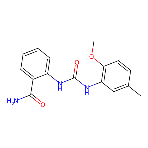 2-[(2-Methoxy-5-methylphenyl)carbamoylamino]benzamide structure