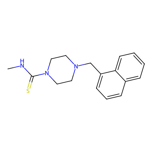 N-methyl-4-(naphthalen-1-ylmethyl)piperazine-1-carbothioamide structure