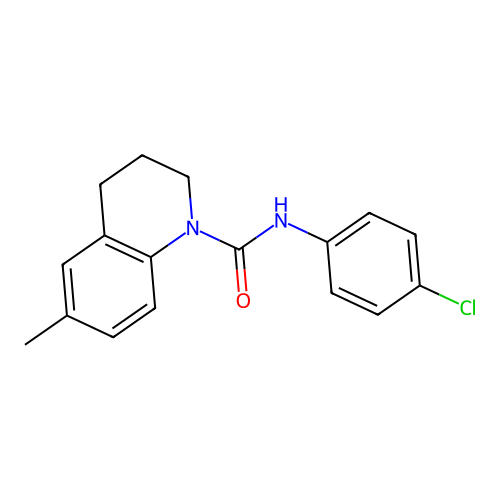 N-(4-chlorophenyl)-6-methyl-3,4-dihydro-2H-quinoline-1-carboxamide structure