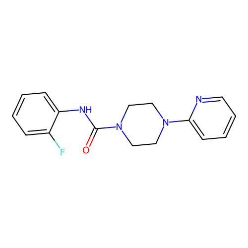 N-(2-fluorophenyl)-4-pyridin-2-ylpiperazine-1-carboxamide structure