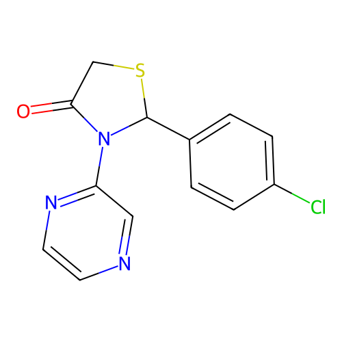 4-Thiazolidinone, 2-(4-chlorophenyl)-3-pyrazinyl- structure