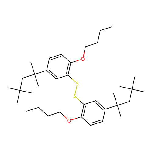 Disulfide, bis[2-butoxy-5-(1,1,3,3-tetramethylbutyl)phenyl] structure