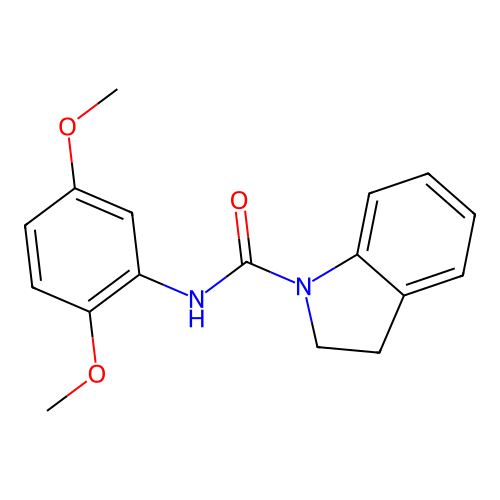 N-(2,5-dimethoxyphenyl)-2,3-dihydroindole-1-carboxamide structure