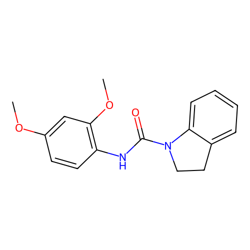 N-(2,4-dimethoxyphenyl)-2,3-dihydroindole-1-carboxamide structure