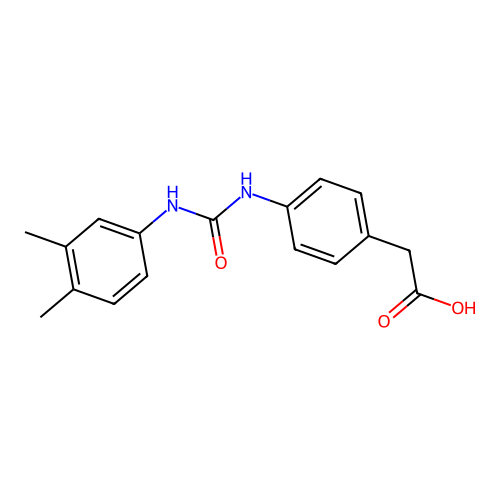 (4-{[(3,4-Dimethylphenyl)carbamoyl]amino}phenyl)acetic acid structure