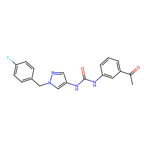 1-(3-Acetylphenyl)-3-(1-(4-fluorobenzyl)-1H-pyrazol-4-yl)urea structure