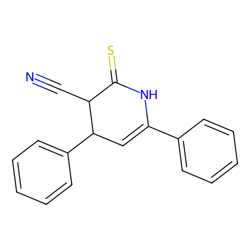 4,6-Diphenyl-2-sulfanyl-3,4-dihydropyridine-3-carbonitrile structure