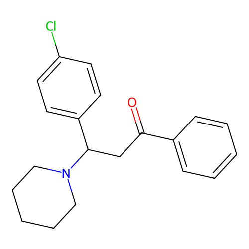1-Propanone, 3-(4-chlorophenyl)-1-phenyl-3-(1-piperidinyl)- structure