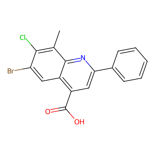 6-Bromo-7-chloro-8-methyl-2-phenylquinoline-4-carboxylic acid structure