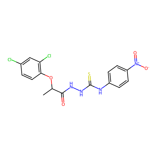 1-[2-(2,4-Dichlorophenoxy)propanoylamino]-3-(4-nitrophenyl)thiourea structure