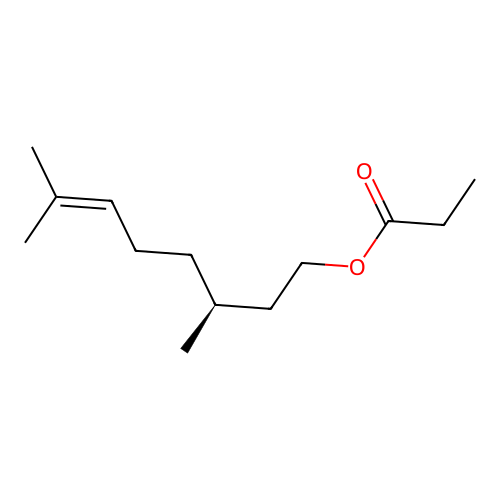 (S)-3,7-dimethyloct-6-enyl propionate structure