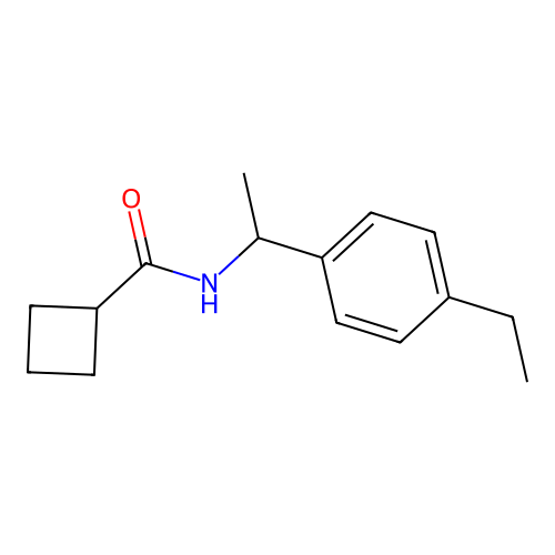 N-[1-(4-ethylphenyl)ethyl]cyclobutanecarboxamide structure