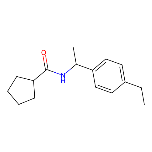 N-[1-(4-ethylphenyl)ethyl]cyclopentanecarboxamide structure