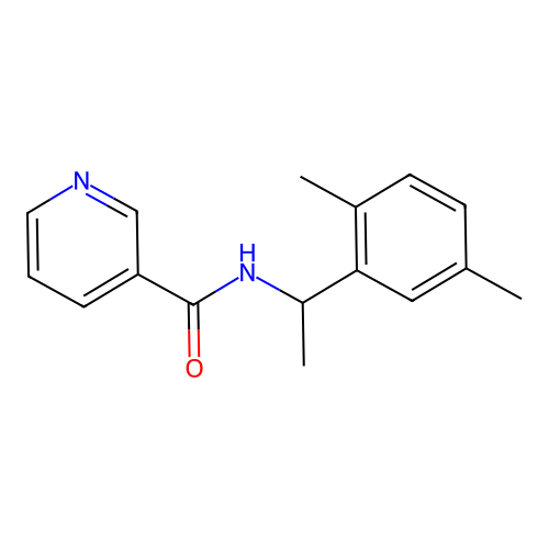 N-[1-(2,5-dimethylphenyl)ethyl]pyridine-3-carboxamide structure