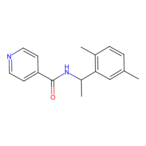 N-[1-(2,5-dimethylphenyl)ethyl]pyridine-4-carboxamide structure