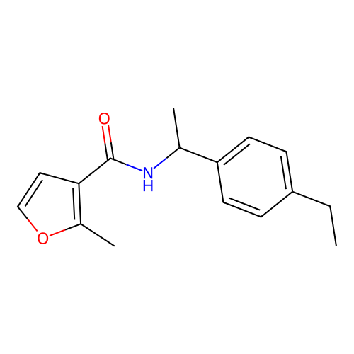 N-[1-(4-ethylphenyl)ethyl]-2-methylfuran-3-carboxamide structure