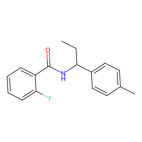 2-fluoro-N-[1-(4-methylphenyl)propyl]benzamide structure