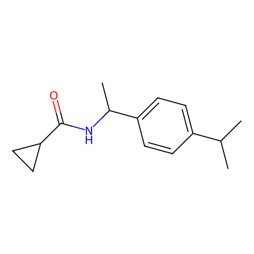 N-{1-[4-(propan-2-yl)phenyl]ethyl}cyclopropanecarboxamide structure