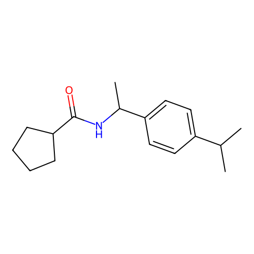 N-[1-(4-propan-2-ylphenyl)ethyl]cyclopentanecarboxamide structure