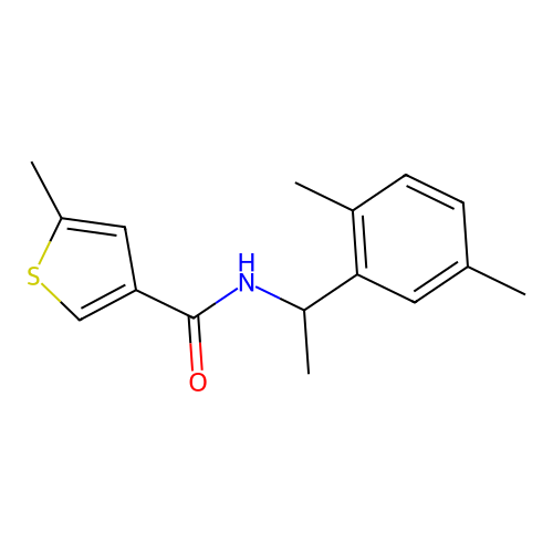 N-[1-(2,5-dimethylphenyl)ethyl]-5-methylthiophene-3-carboxamide structure