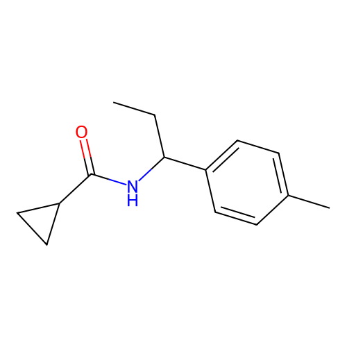 N-[1-(4-methylphenyl)propyl]cyclopropanecarboxamide structure