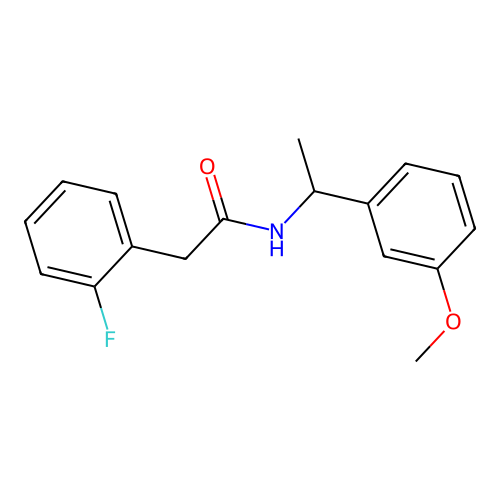 2-(2-fluorophenyl)-N-[1-(3-methoxyphenyl)ethyl]acetamide structure