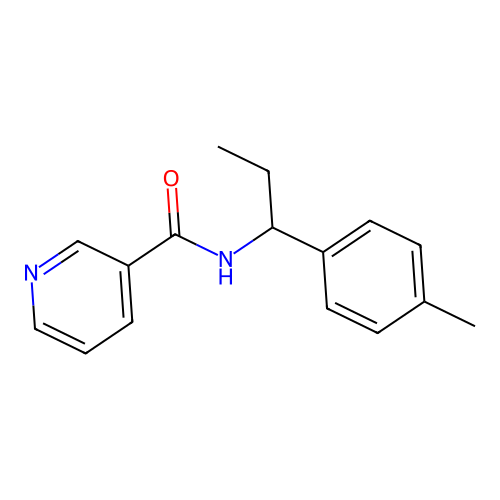 N-[1-(4-methylphenyl)propyl]pyridine-3-carboxamide structure