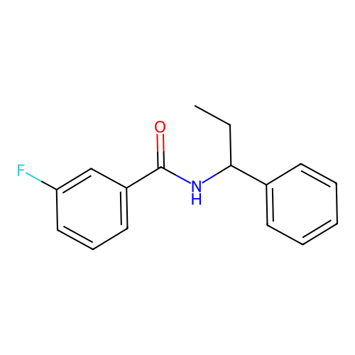 3-fluoro-N-(1-phenylpropyl)benzamide structure