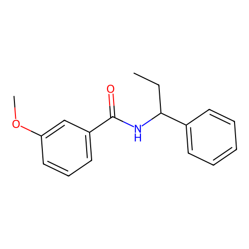 3-methoxy-N-(1-phenylpropyl)benzamide structure