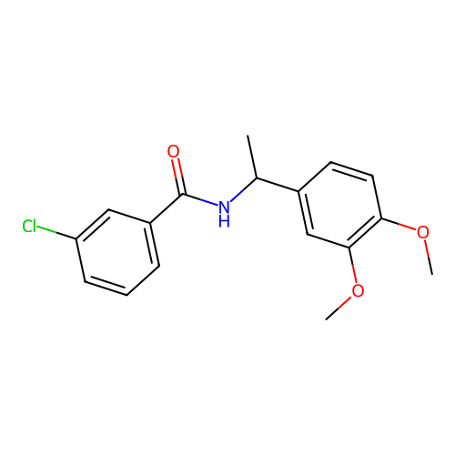 3-chloro-N-[1-(3,4-dimethoxyphenyl)ethyl]benzamide structure