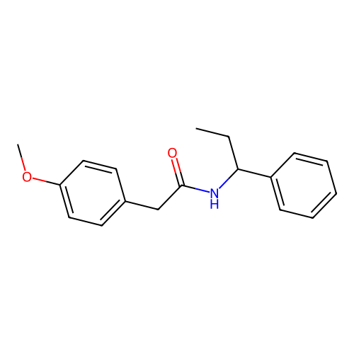 2-(4-methoxyphenyl)-N-(1-phenylpropyl)acetamide structure
