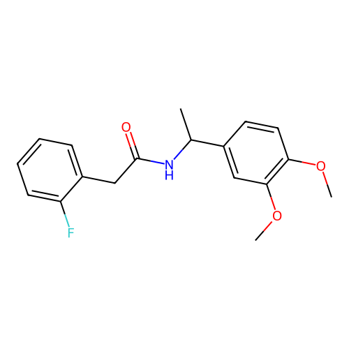 N-[1-(3,4-dimethoxyphenyl)ethyl]-2-(2-fluorophenyl)acetamide structure