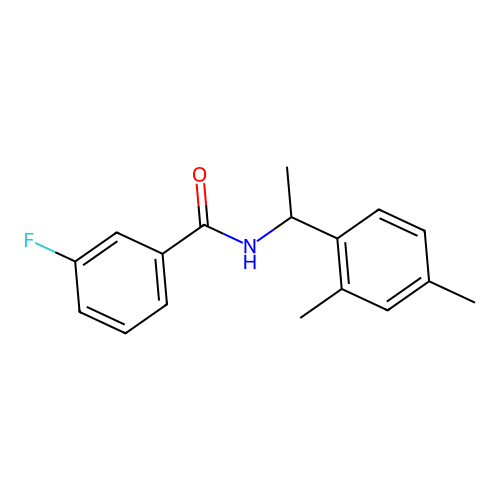 N-[1-(2,4-dimethylphenyl)ethyl]-3-fluorobenzamide structure
