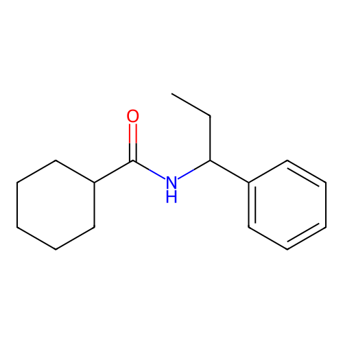 N-(1-phenylpropyl)cyclohexanecarboxamide structure