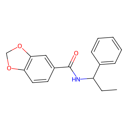 N-(1-phenylpropyl)-1,3-benzodioxole-5-carboxamide structure