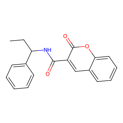2-oxo-N-(1-phenylpropyl)chromene-3-carboxamide structure