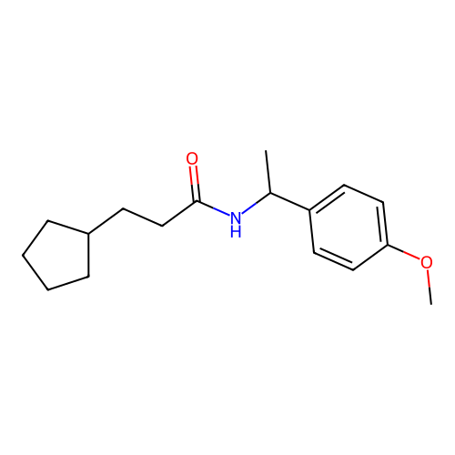 3-cyclopentyl-N-[1-(4-methoxyphenyl)ethyl]propanamide structure