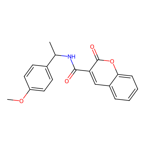 N-[1-(4-methoxyphenyl)ethyl]-2-oxochromene-3-carboxamide structure