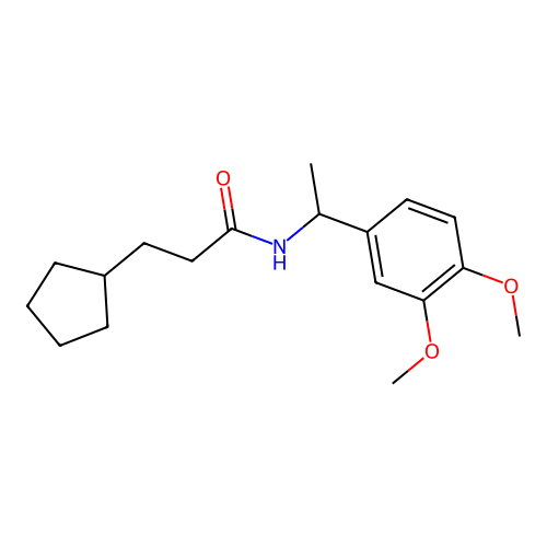 3-cyclopentyl-N-[1-(3,4-dimethoxyphenyl)ethyl]propanamide structure