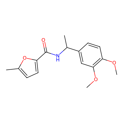 N-[1-(3,4-dimethoxyphenyl)ethyl]-5-methylfuran-2-carboxamide structure