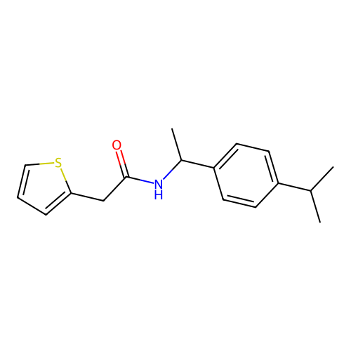 N-[1-(4-propan-2-ylphenyl)ethyl]-2-thiophen-2-ylacetamide structure