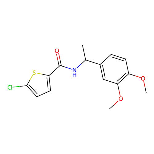 5-chloro-N-[1-(3,4-dimethoxyphenyl)ethyl]thiophene-2-carboxamide structure